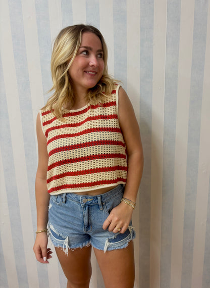 Red Striped Driftwood Tank