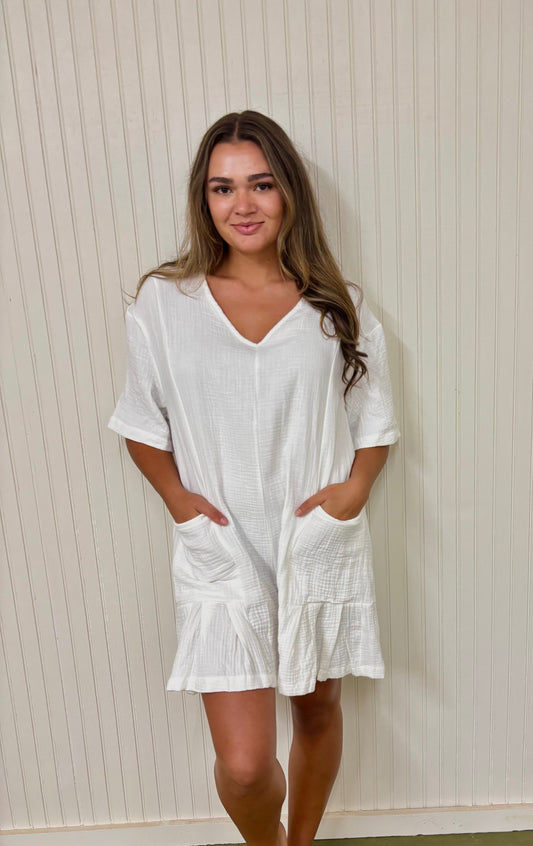 Drift Romper - White