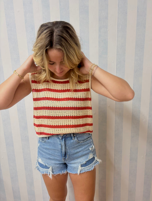 Red Striped Driftwood Tank