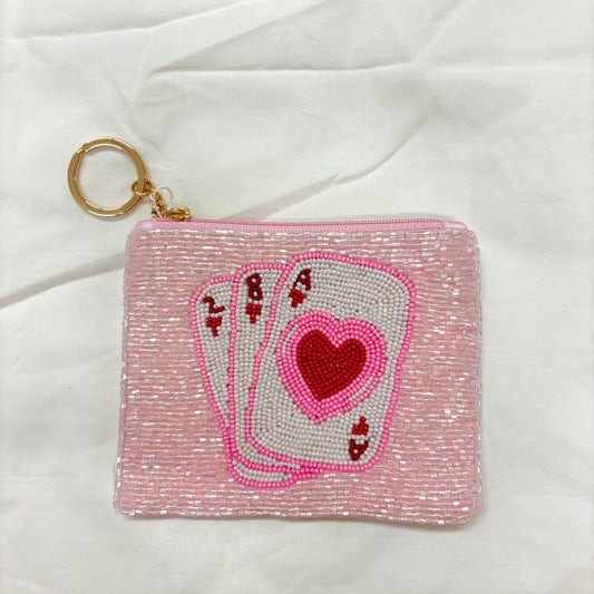 Pink Card Deck Coin Purse