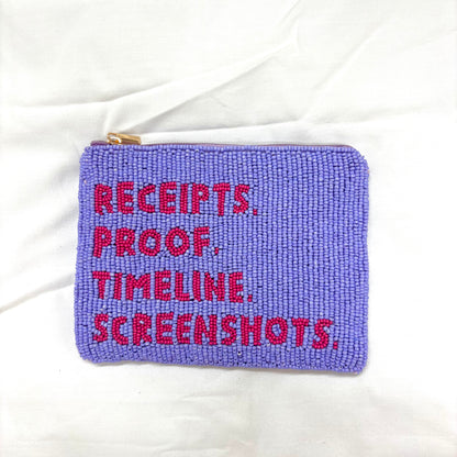 “Receipts. Proof. Timeline. Screenshots.” XL Coin Purse