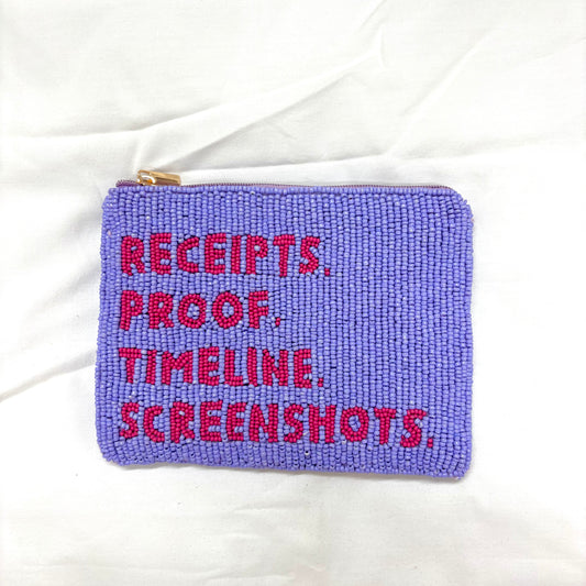 “Receipts. Proof. Timeline. Screenshots.” XL Coin Purse