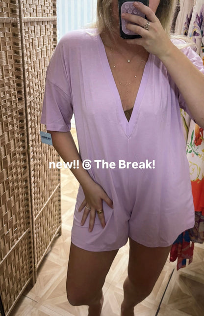 Hot Girl Walk Romper - Lilac