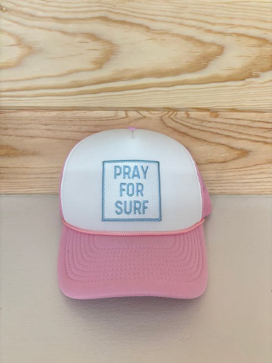 Pink "Pray for Surf" Trucker